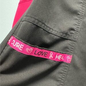 Healing Hands Gray and Pink Scrub Top